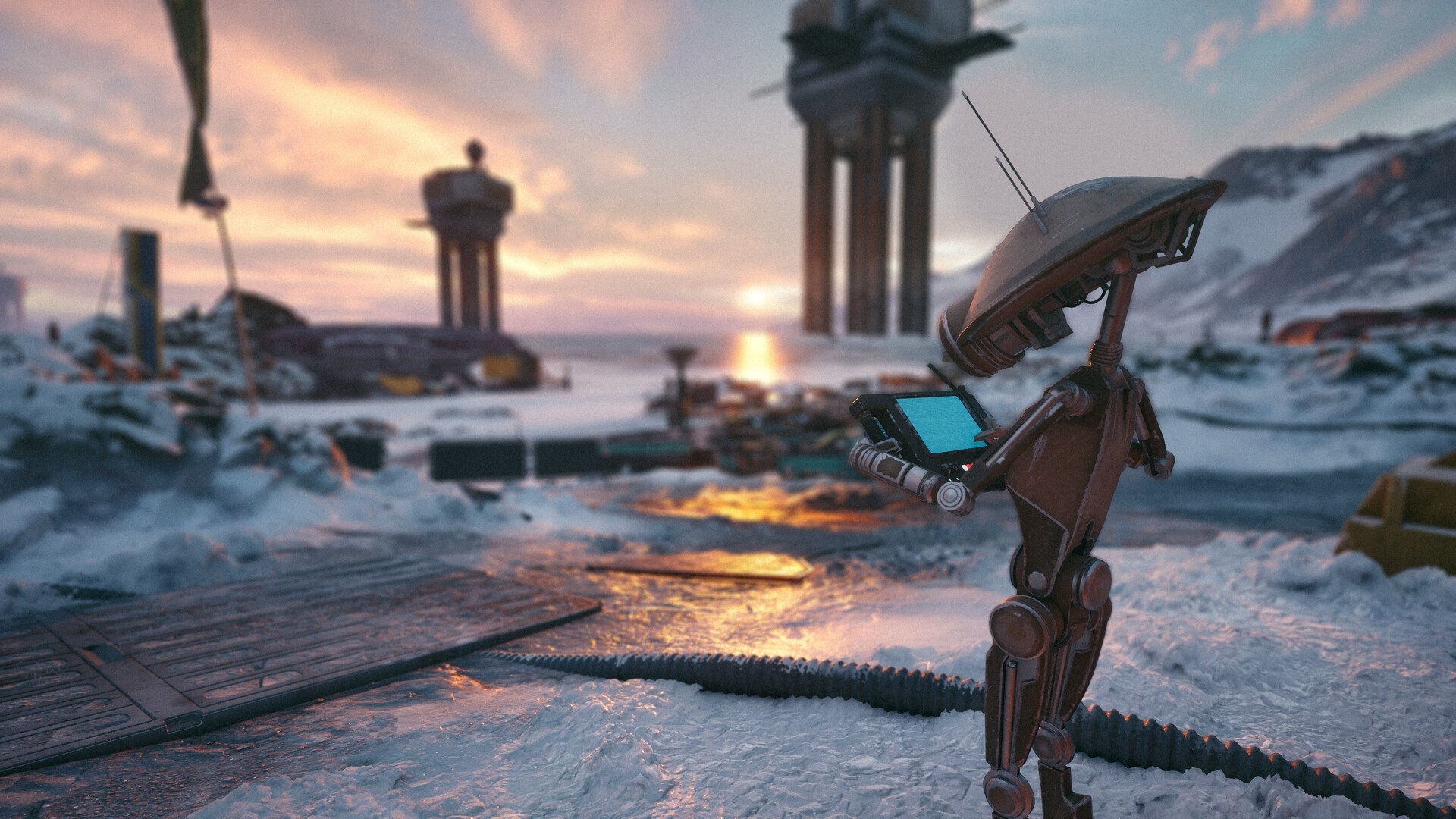 Key art de Star Wars: Galactic Racer — pilote de la Galactic League dans son cockpit, ambiance néons de la Bordure Extérieure